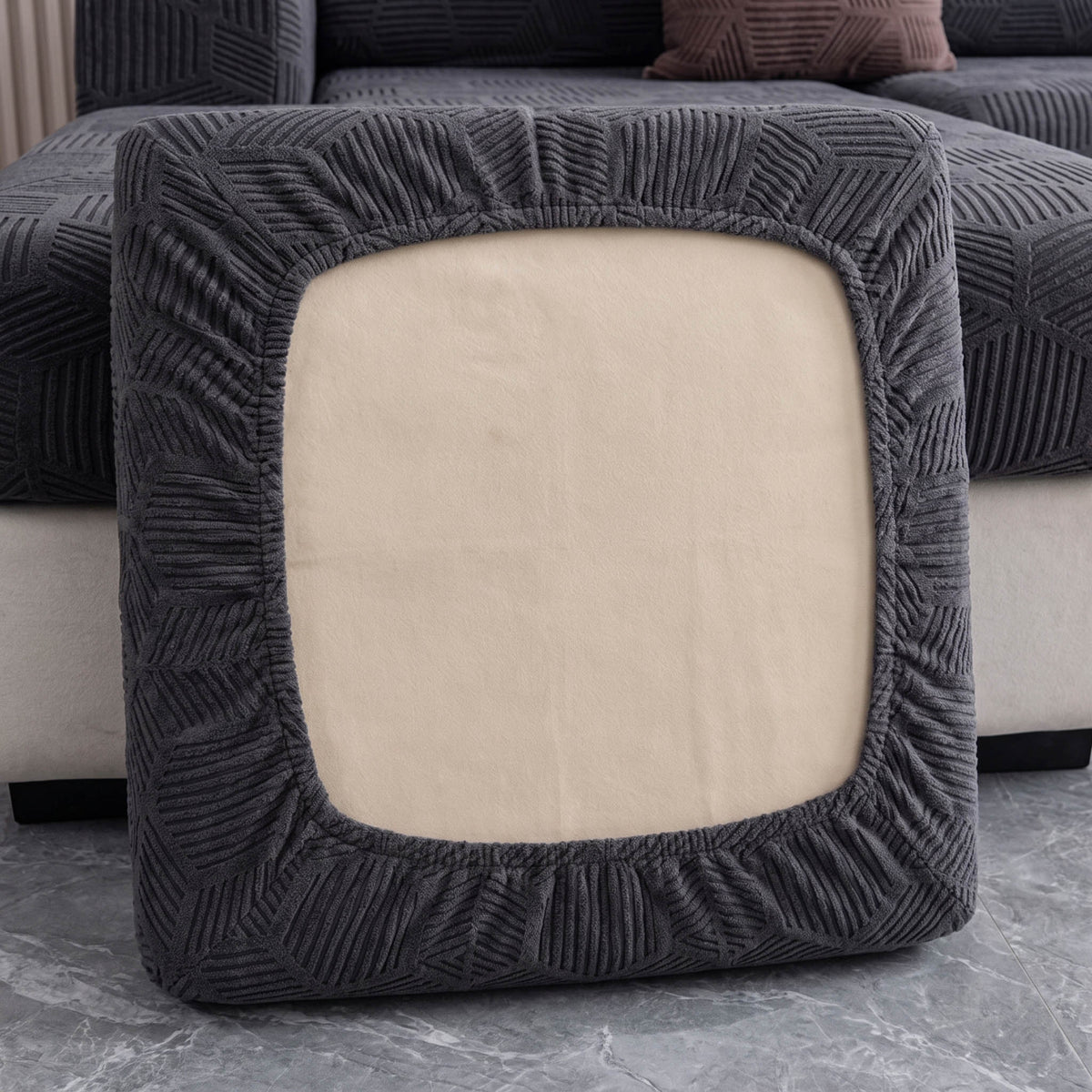 Spill-Resistant Honeycomb Stretch Sofa Cover