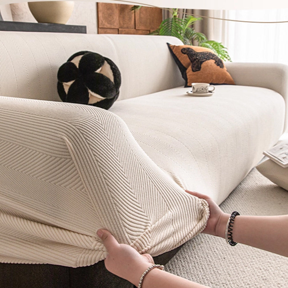 Geo Stretch Spill-Resistant Sofa Slipcover