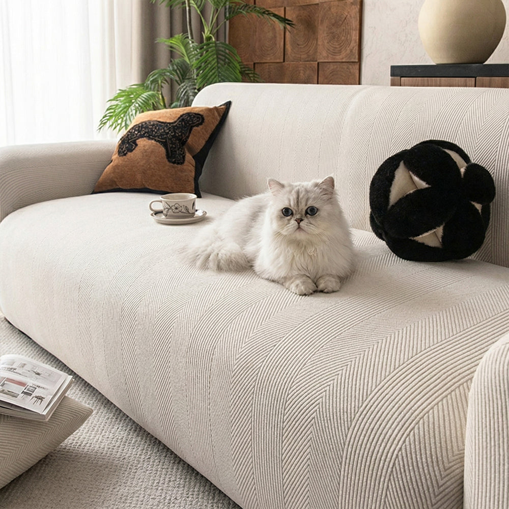 Geo Stretch Spill-Resistant Sofa Slipcover