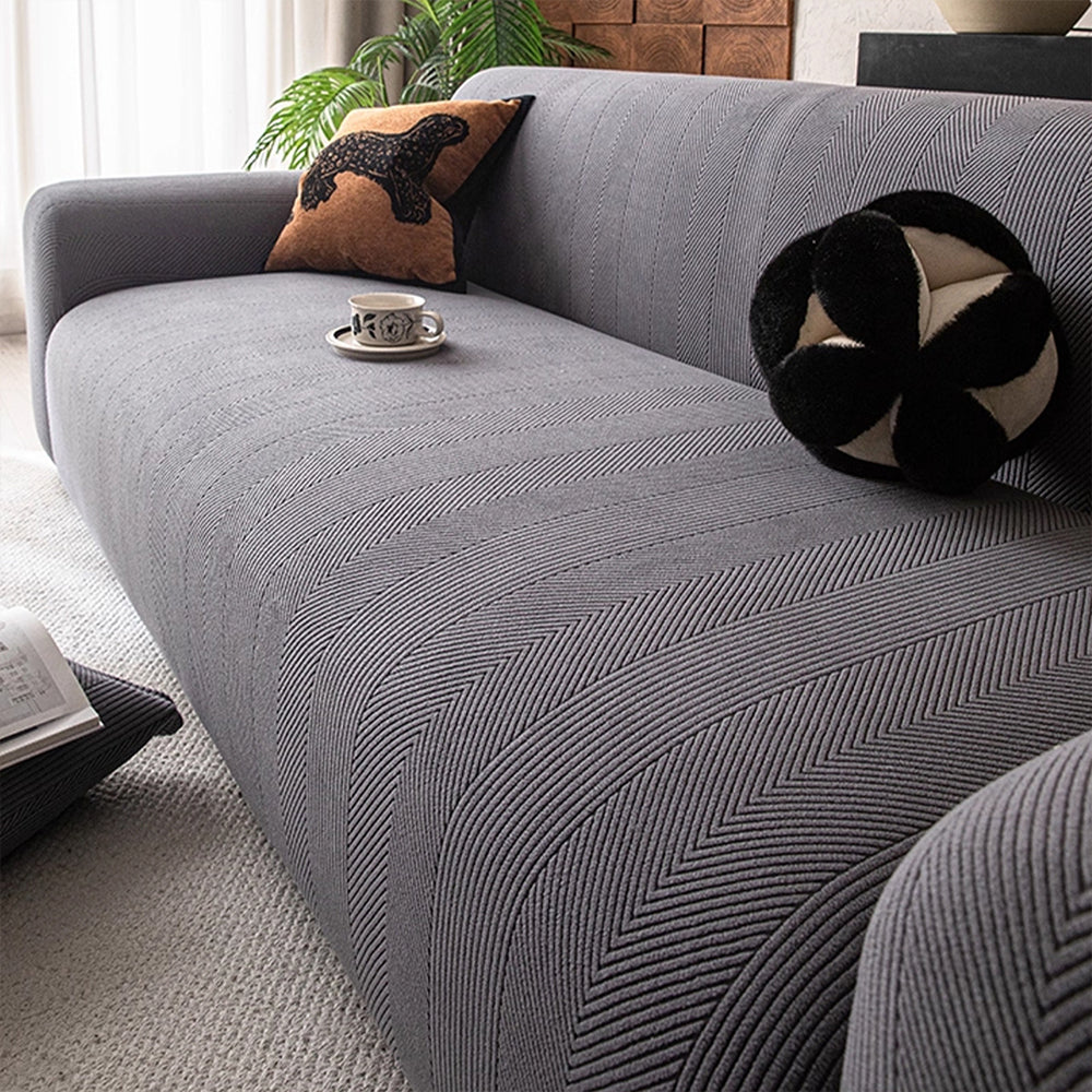 Geo Stretch Spill-Resistant Sofa Slipcover
